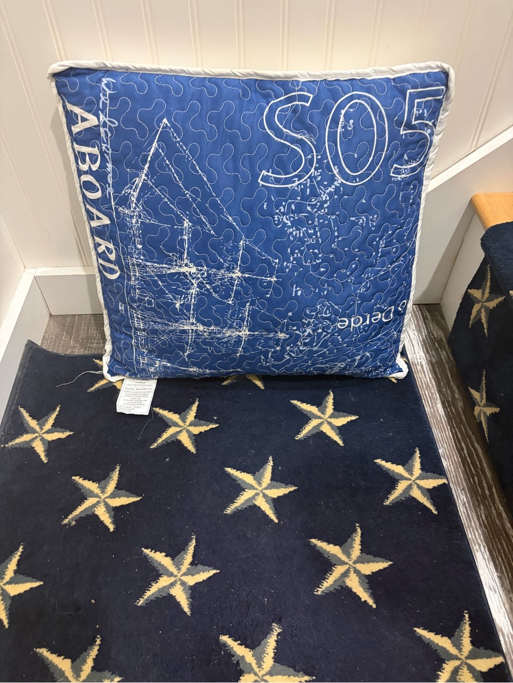 Source Unknown Blue 'Abboard' Decorative Floor Pillow